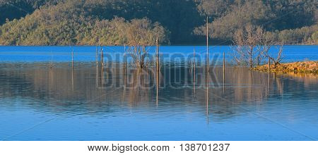 Lake Wivenhoe in Queensland during the day. Apart of Wivenhoe Dam.