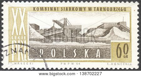 MOSCOW RUSSIA - CIRCA JANUARY 2016: a post stamp printed in POLAND shows a power station Turoszow the series 