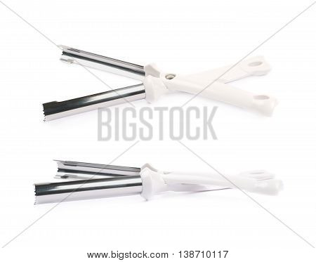 Cupcake corer tool for the core removal, isolated over the white background, set of two different foreshortenings