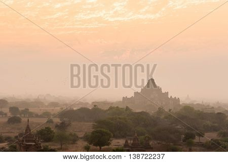 Dhammayangyi temple The biggest Temple in Bagan at sunrise twilight Myanmar