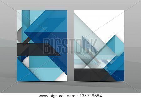 Colorful fresh business A4 cover template - flyer, brochure, book cover and annual report. Geometric design abstract background