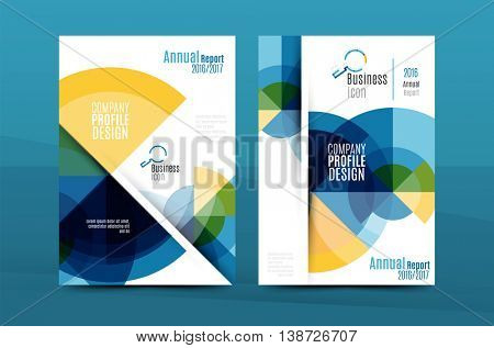 Colorful fresh business A4 cover template - flyer, brochure, book cover and annual report. Geometric design abstract background