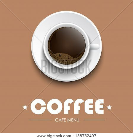 Coffee Cup On A Brown Background With Text