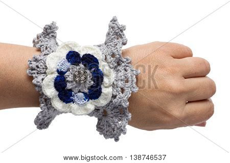 The Blue Bracelet Embroidered With Threads