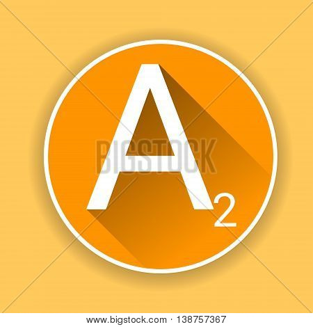 Vitamin A2 Nutrition Chemistry Element Colorful Icon Flat Vector Illustration