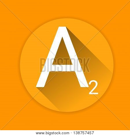 Vitamin A2 Nutrition Chemistry Element Colorful Icon Flat Vector Illustration