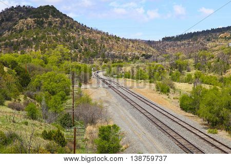 Railroad Tracks In The Mountains