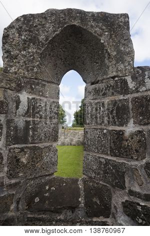 detail from the ruins of the convent of gudhem, sweden