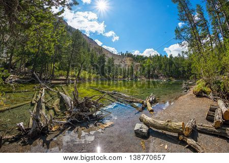High Altitude Blue Alpine Lake In Summertime
