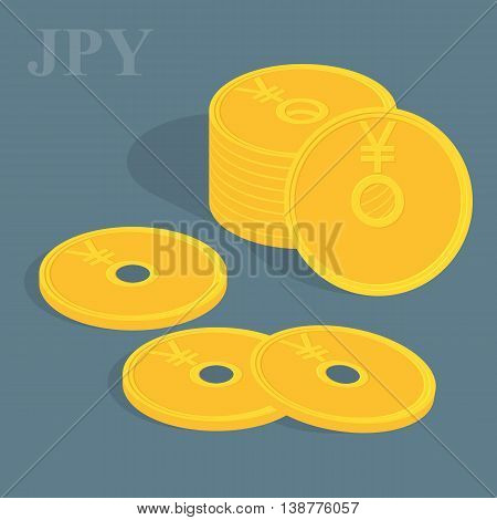 Vector finance concept. Pile of coins. Currency unit