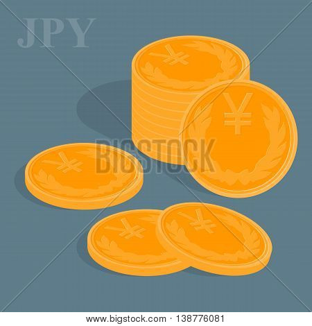 Vector finance concept. Pile of coins. Currency unit