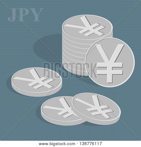 Vector finance concept. Pile of coins. Currency unit