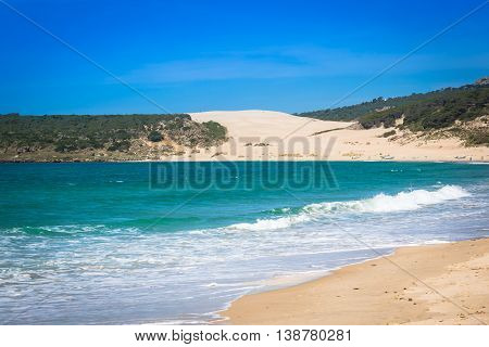 Sand dune of Bolonia beach province Cadiz Andalucia Spain