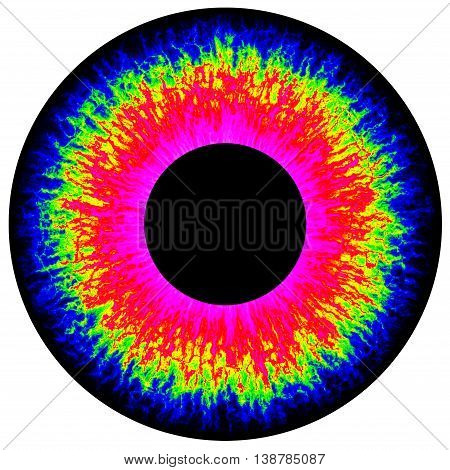 Infrared eye iris isolated element on white background