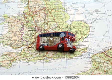 London bus magnet over England