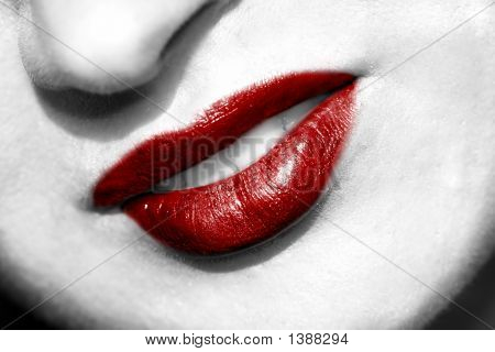 Vlezige rode lippen
