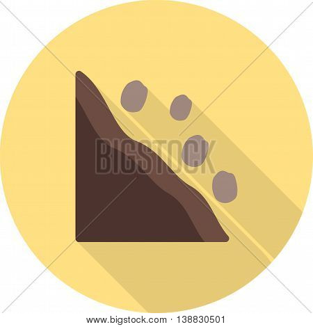 Snowslide, mountain, top icon vector image. Can also be used for seasons. Suitable for mobile apps, web apps and print media.