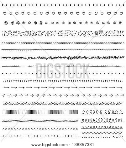 Set of hand drawn elements for edit and select text.