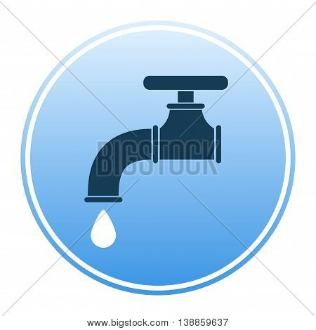 Water tap icon. Flat vector stock illustration. Colored image