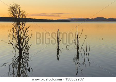 Lake Wivenhoe in Queensland during the day. Apart of Wivenhoe Dam.