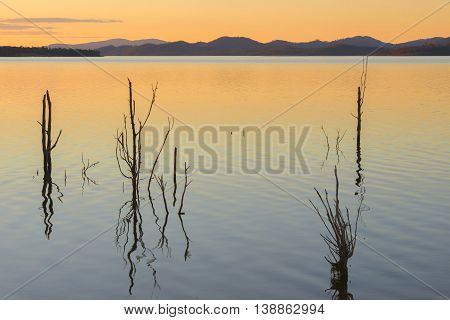Lake Wivenhoe in Queensland during the day. Apart of Wivenhoe Dam.