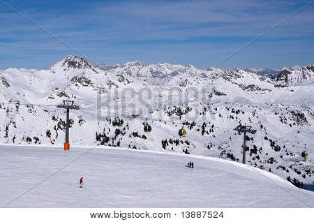 Stok narciarski w austriackich Alpach