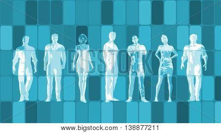 Sales Strategy and Team Target KPI Art 3D Illustration Render