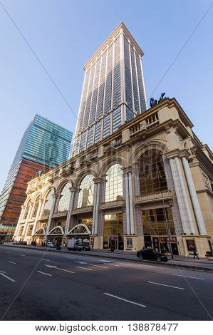 Taipa, Macau - February 2, 2015: Le Royal Arc - Set in an angular modern tower rising from a palatial colonial-style building, this high-end hotel is less than 1 km from both Casino Lisboa and the MGM Macau
