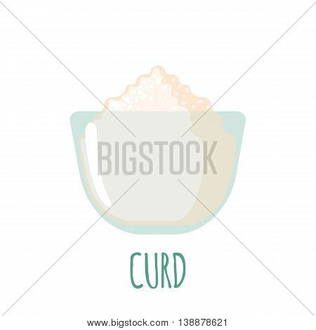 Curd icon in flat style isolated on white background. Vector illustration