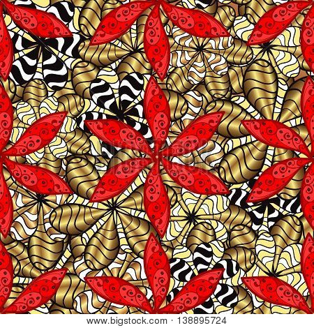Adstract floral floral on golden background. Vector illustration.