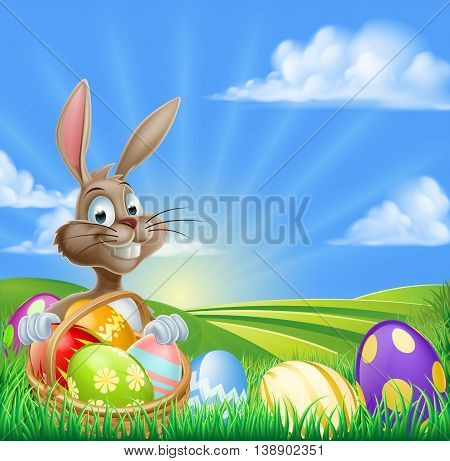 Cartoon Easter Bunny Scene