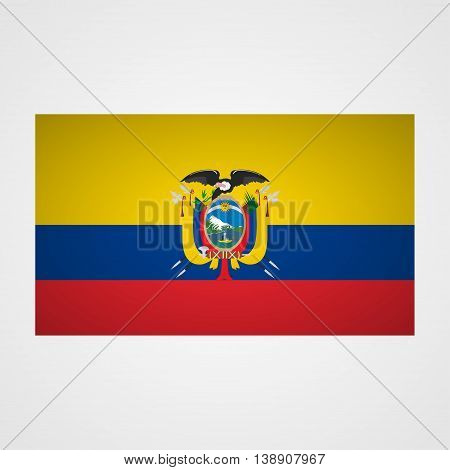 Ecuador flag on a gray background. Vector illustration