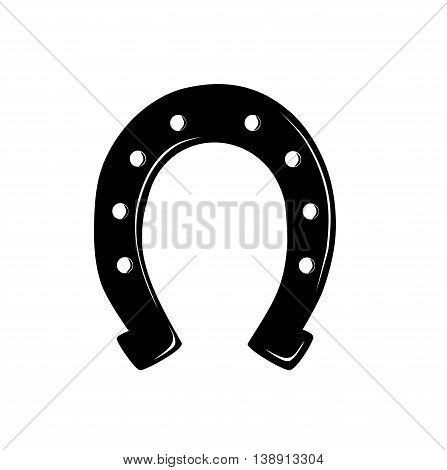 Black and white horseshoe  - vector illustration.