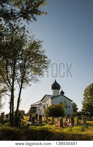 Old Russian church in Storojno, Russia at suumer