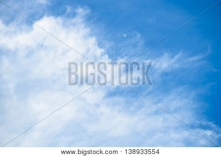 Blue sky with cloud in summer background.