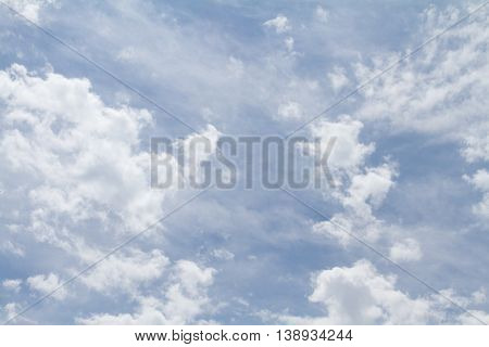 white clouds on a blue sky in a sunny day