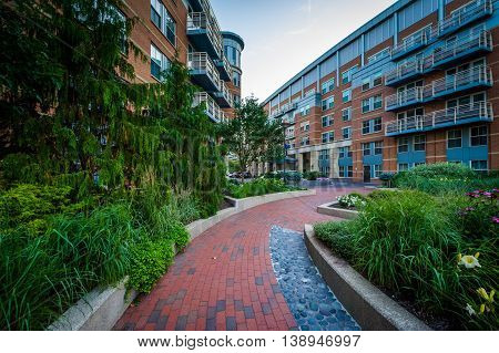 The Boston Harborwalk At Battery Wharf, In The North End, Boston, Massachusetts.