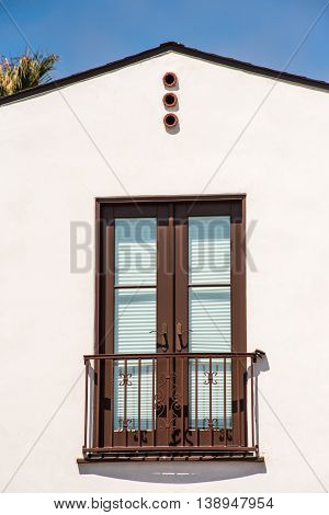 Double Full Lite Door On Fake Balcony