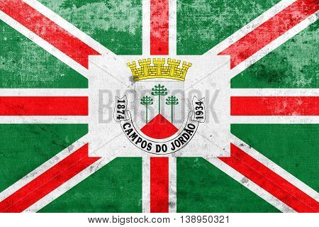 Flag Of Municipio De Campos Do Jordao, Sao Paulo, Brazil, With A