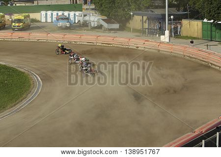 Speedway Riders On The Track