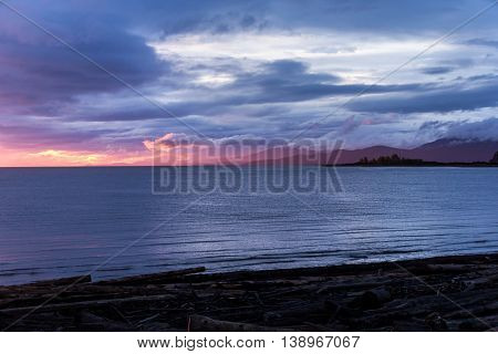 evening glow in Iona beach BC vancouver