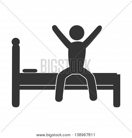 Sleep good in bed, isolated flat icon vector illustration design.