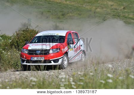 TULCEA, ROMANIA - JUNE 11: Danube Delta Rally special trial windfarm on June 11, 2016 in Tulcea, Romania