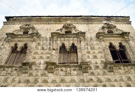 Abandoned building of Feodorovsky gorodok in Tsarskoe Selo suburb of St.Petersburg Russia.