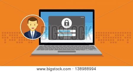 access management authorize software authentication login form system vector illustration