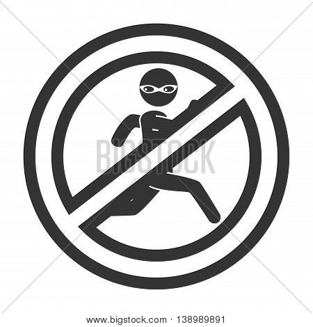 Prohibited thieft security, isolated flat icon design