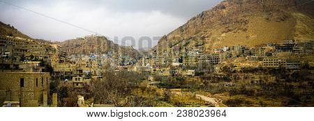 Sunset View To Maalula Ancient Aramaic Village At Syria