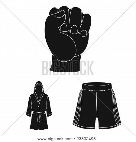 Boxing Extreme Sports Black Icons In Set Collection For Design. Boxer And Attributes Vector Symbol S