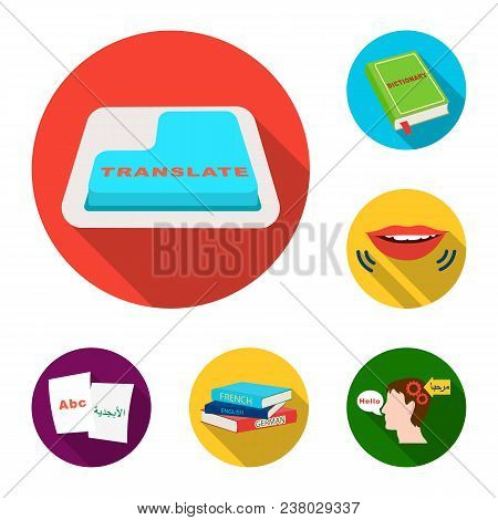 Translator And Linguist Flat Icons In Set Collection For Design. Interpreter Vector Symbol Stock  Il