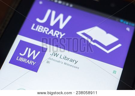 Ryazan, Russia - April 19, 2018 - Jw Library Mobile App On The Display Of Tablet Pc